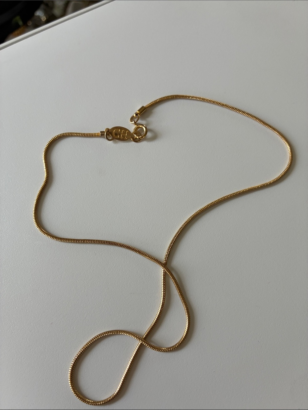 Carolina Herrera Gold Snake Chain Necklace -